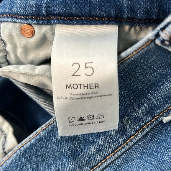 MOTHER The Mid-Rise Dazzler Ankle Fray Jeans Birds of Paradise Sz 25 - Picture 8 of 9